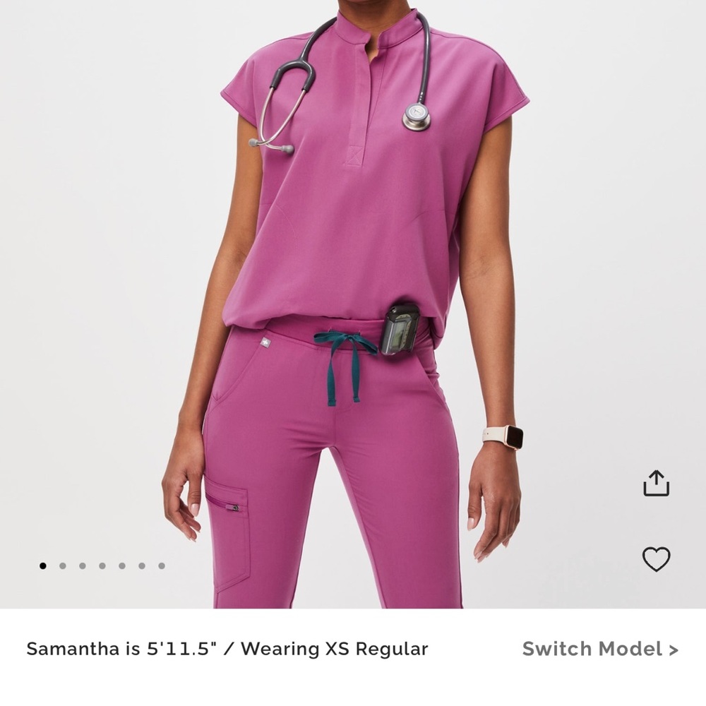 Figs bright fuschia set zamora jogger M rafeala top xxs